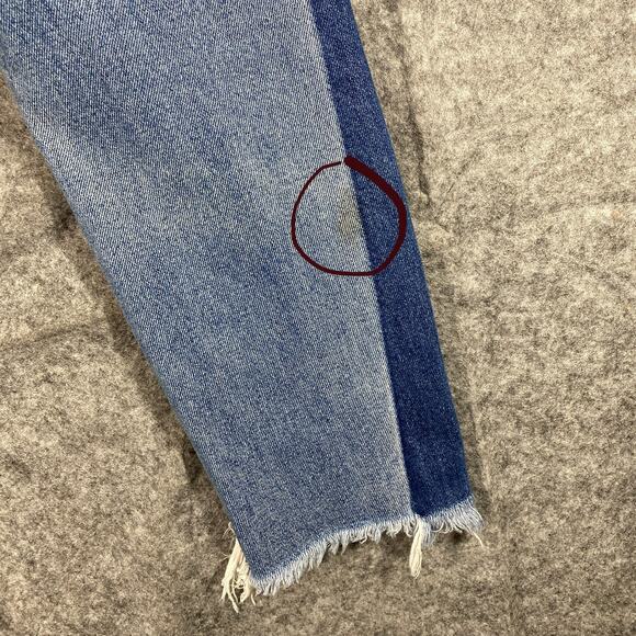 Hidden Jeans 26 Two Tone Blue Denim Distressed High Rise Tracey Straight Leg - Picture 12 of 14